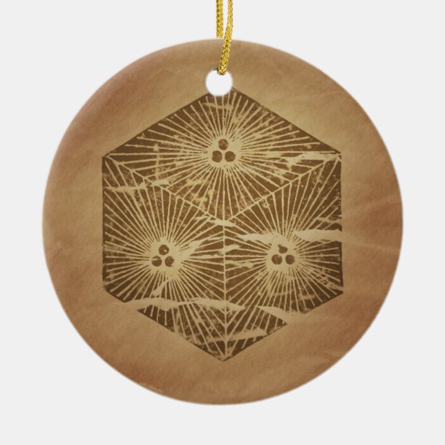 Ornamento De Cerâmica Dice of Good Sorck Japonês Magic Charles (Frente)