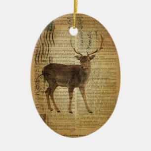 Ornamento De Cerâmica Dicionário impressão outdoorsman whitetail buck De