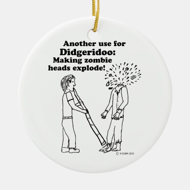 Ornamento De Cerâmica Didgeridoo Torna Zombies Explosivos (Frente)