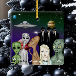 Ornamento De Cerâmica Diferentes Espécies De Alienígenas, OVNI, Planetas