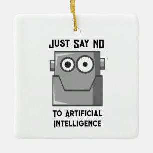 Ornamento De Cerâmica Diga Não à Inteligência Artificial
