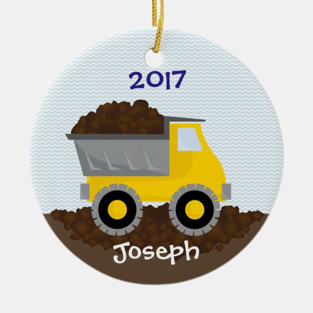 Ornamento De Cerâmica Diggin acima de algum divertimento (Frente)