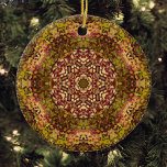 Ornamento De Cerâmica Digital Mandala Amarelo Vermelho e Puro<br><div class="desc">Experimente o que há de mais avançado em vibração com nossos designs de mandala digitais! As matizes vibrantes amarelas, vermelhas e roxas irão transportá-lo para um novo universo de estilo, enquanto os padrões e visuais triviais são perfeitos para qualquer um que ame cores brilhantes e ousadas. Seja você um hippie...</div>