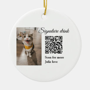 Ornamento De Cerâmica Digitalização de bebida de assinatura Código QR ad