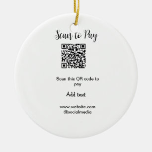 Ornamento De Cerâmica Digitalizar para pagar digitalização código QR adi