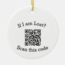 Ornamento De Cerâmica Digitalize código QR perdido encontrado código pet