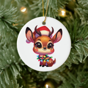 Ornamento De Cerâmica Dik-Dik Felry Natal Animais de inverno Cute DikDik