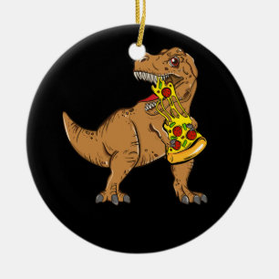 Ornamento De Cerâmica Dinossaur Pizza Fatia Lover