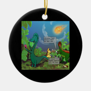 Ornamento De Cerâmica Dinossaur Selfie Engraçado Engraçado