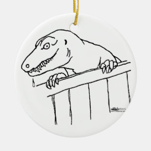 Ornamento De Cerâmica Dinossauro Amigável da Vizinhança