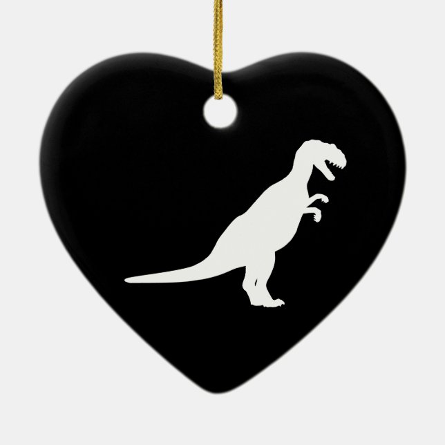 Ornamento De Cerâmica Dinossauro Branco (Verso)