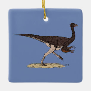 Ornamento De Cerâmica Dinossauro Cretáceo Ornithomimus