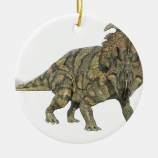Ornamento De Cerâmica Dinossauro de Albertaceratops que olha à parte