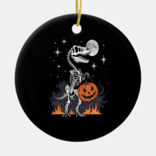 Ornamento De Cerâmica Dinossauro de Halloween Spooky Saurus