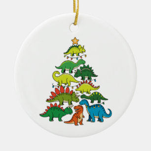 Ornamento De Cerâmica Dinossauro de Natal T Rex Árvore Luzes de Natal Fe