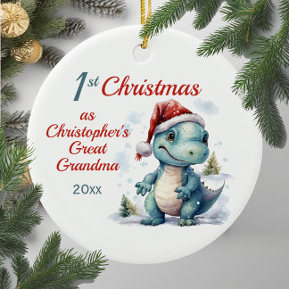 Ornamento De Cerâmica Dinossauro do Excelente de Natal das 1ruas