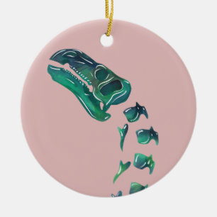 Ornamento De Cerâmica Dinossauro Opal Iguanodon