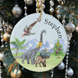 Ornamento De Cerâmica Dinossauro Tricerátops Natal Jurássico Natal<br><div class="desc">Este design pode ser personalizado na área fornecida pela alteração da foto e/ou do texto. Ou pode ser personalizado clicando em Personalizar este Modelo e, em seguida, escolhendo o clique para personalizar mais a opção e excluir ou alterar a cor do plano de fundo, adicionar texto, alterar a cor ou...</div>