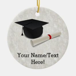 Ornamento De Cerâmica Diploma do boné de formatura customizável