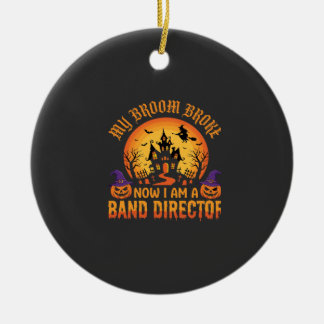 Ornamento De Cerâmica Diretor de Banda de Halloween Vassoura de Bruxa Ca