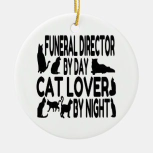 Ornamento De Cerâmica Diretor Funeral do Cat Lover