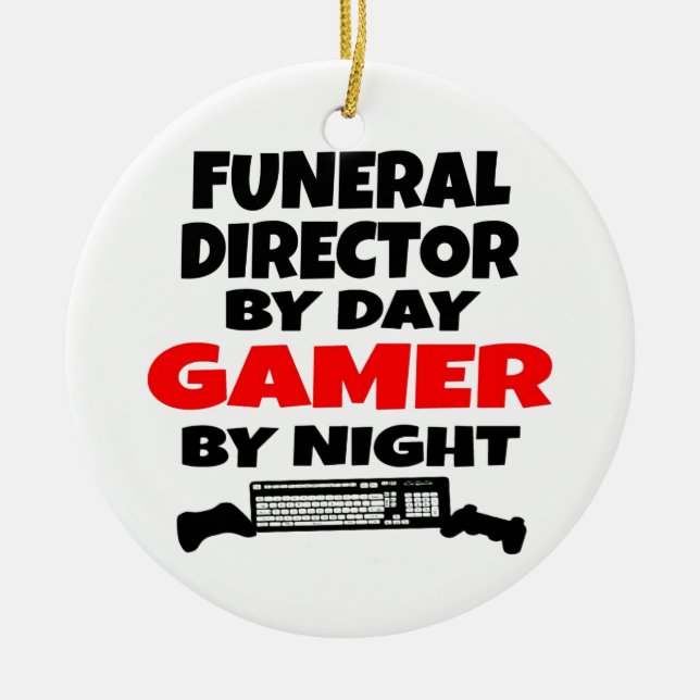 Ornamento De Cerâmica Diretor Funeral Gamer (Frente)