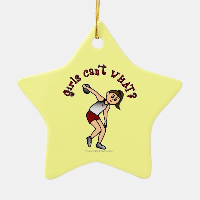 Ornamento De Cerâmica Disco das mulheres leves (Frente)