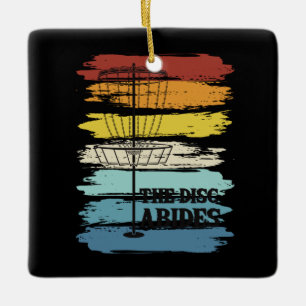 Ornamento De Cerâmica Disco Golfe Retro