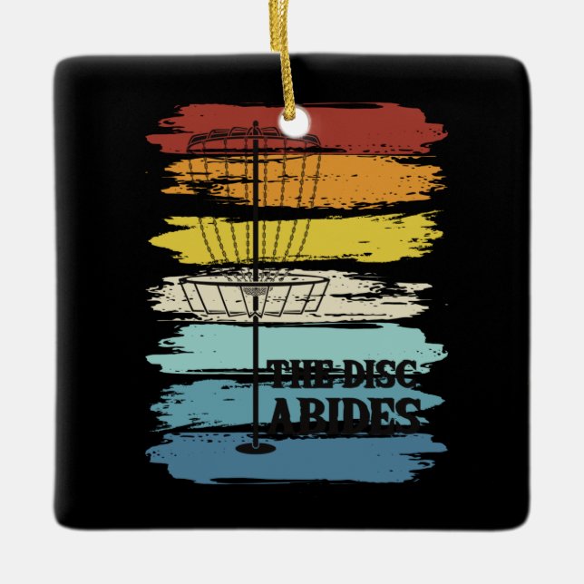 Ornamento De Cerâmica Disco Golfe Retro (Frente)