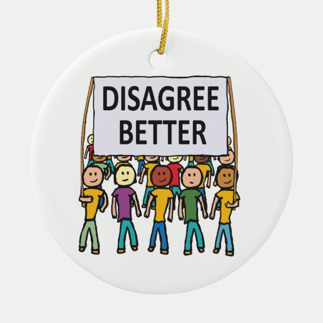 Ornamento De Cerâmica Discordo melhor (Frente)