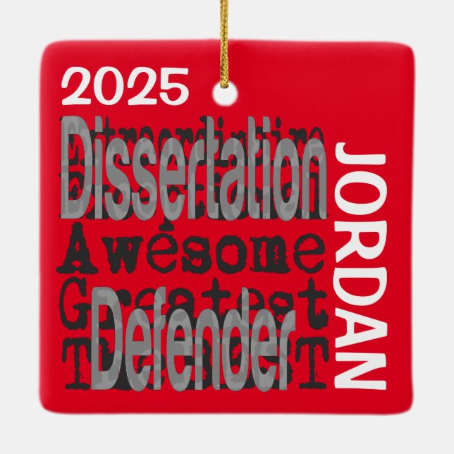 Ornamento De Cerâmica Dissertation Defender Extraordinaire CUSTOM (Verso)