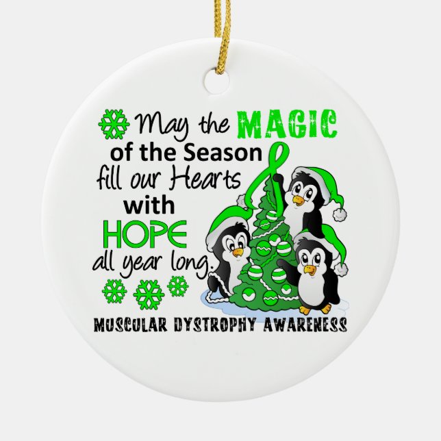 Ornamento De Cerâmica Distrofia muscular dos pinguins do Natal (Frente)