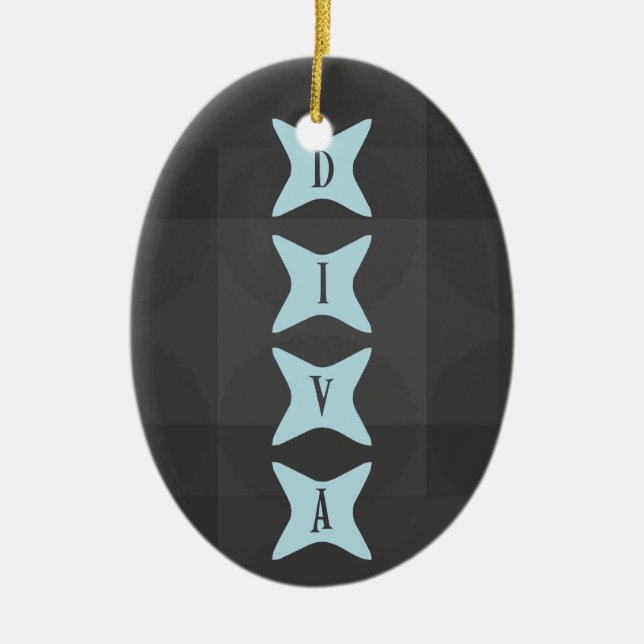 Ornamento De Cerâmica DIVA: Atitude vitorioso divina inspirada (Frente)