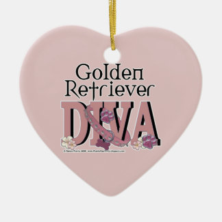 Ornamento De Cerâmica DIVA do golden retriever