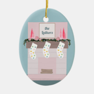 Ornamento De Cerâmica Diversão do Disco Rosa Personalizado