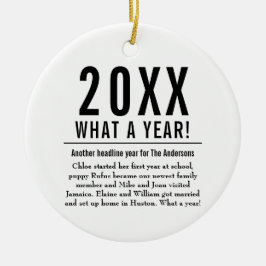 Ornamento De Cerâmica Diversão em Família Ano em Revisão Moderno Feliz N