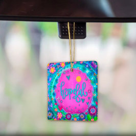 Ornamento De Cerâmica Diversão Floral Esperançosa, Rosa Bonito, Inspiriv