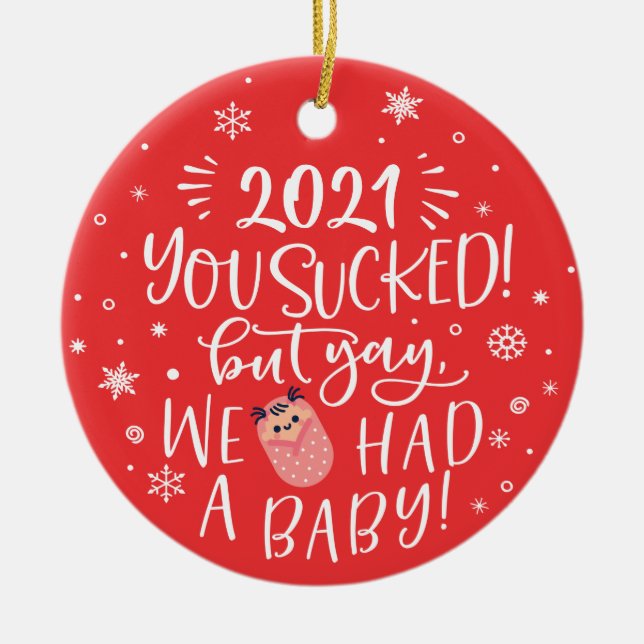 Ornamento De Cerâmica Divertido 2022 não deu certo, mas tivemos uma foto (Frente)