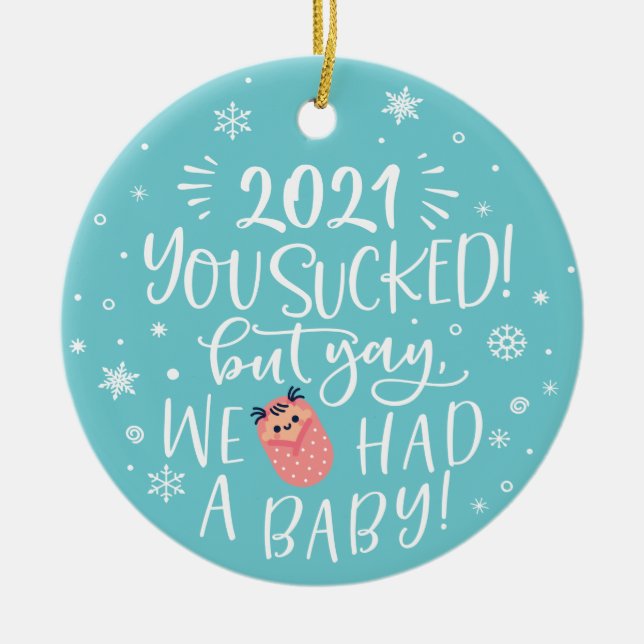 Ornamento De Cerâmica Divertido 2022 não deu certo, mas tivemos uma foto (Frente)