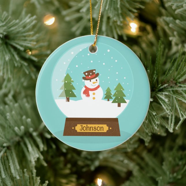 Ornamento De Cerâmica DIVERTIDO! Snowman Ornament - Personalizado - Adic (Árvore)