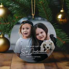 Ornamento De Cerâmica Divertido Travesso A Boa Lista Foto Natal