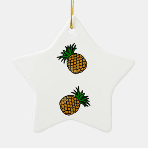 Ornamento De Cerâmica Divertimento Apple do suco de frutas tropicais do