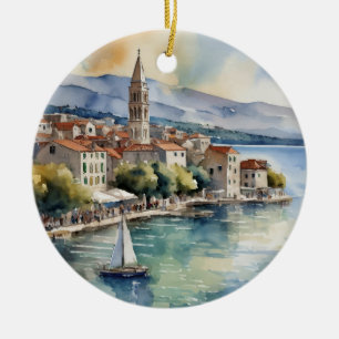 Ornamento De Cerâmica Dividir a Croacia de Navegação