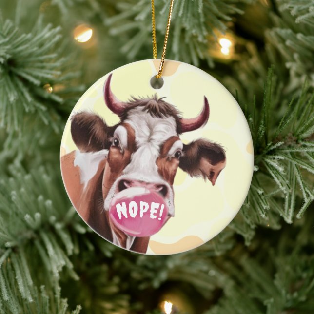 Ornamento De Cerâmica Divino Bovine Torne Seu Próprio Personalizado (Árvore)