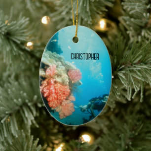 Ornamento De Cerâmica Divisor Scuba Personalizado