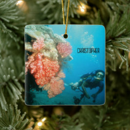 Ornamento De Cerâmica Divisor Scuba Personalizado