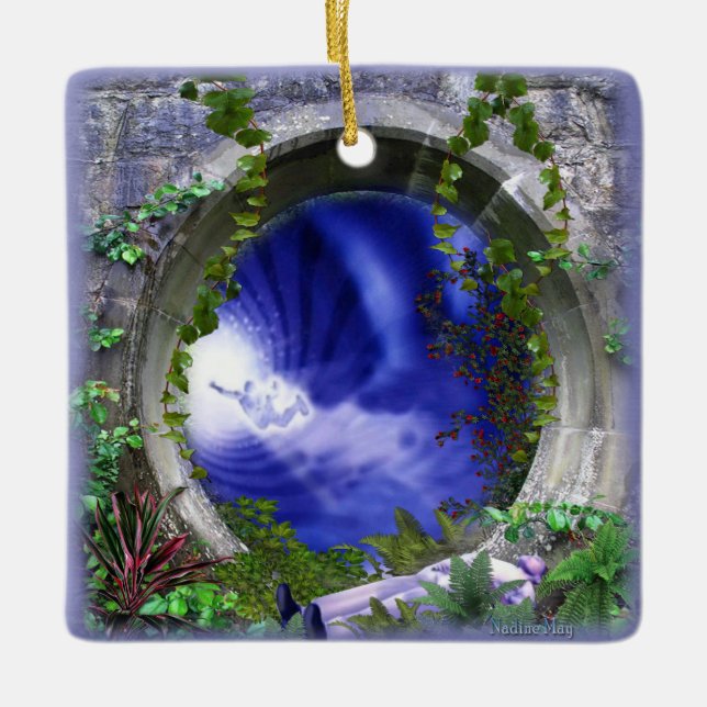 Ornamento De Cerâmica Dizendo adeus (Frente)