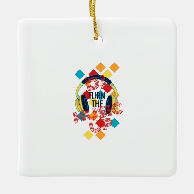Ornamento De Cerâmica DJ aumenta a música (Frente)