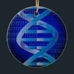 Ornamento De Cerâmica DNA ID Blue Medical Science<br><div class="desc">Uma design legal,  moderna e divertida inspirada na ciência médica. O presente perfeito para todos os médicos,  enfermeiros,  cientistas,  professores de ciência,  técnicos de laboratório,  estudantes de ciência,  enfim,  qualquer geek de ciência em sua vida (e isso inclui você)! Projetado pela Science Geekness © em http://www.zazzle.com/sciencegeekness*</div>