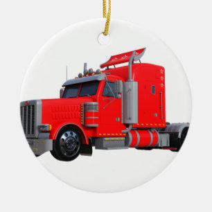Ornamento De Cerâmica Do vermelho reboque de Tracter semi